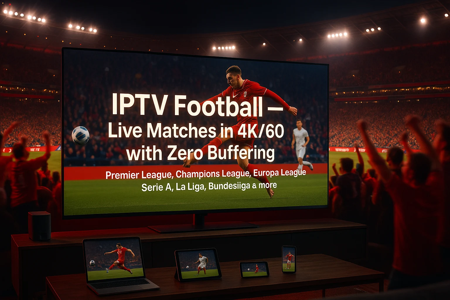 IPTV Football streaming on Smart TV in 4K, optimized for fast football action